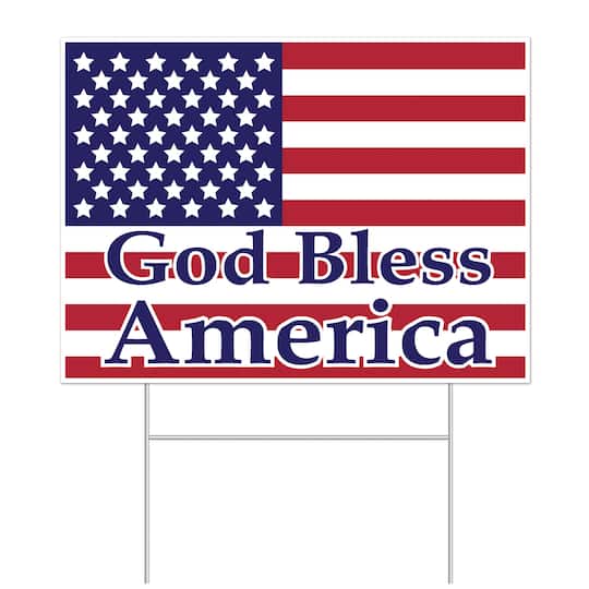 Beistle 11.5" x 15.5" God Bless America Plastic Yard Sign